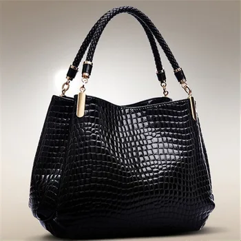 

Woman Leather Handbags 2018 Luxury Ladies Hand Bags Purse Fashion Shoulder Bags Crocodile Pattern