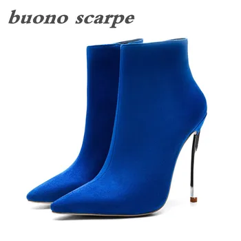 

New spring and autumn new fine with pointed gold iron with fashion women's boots ankle boots
