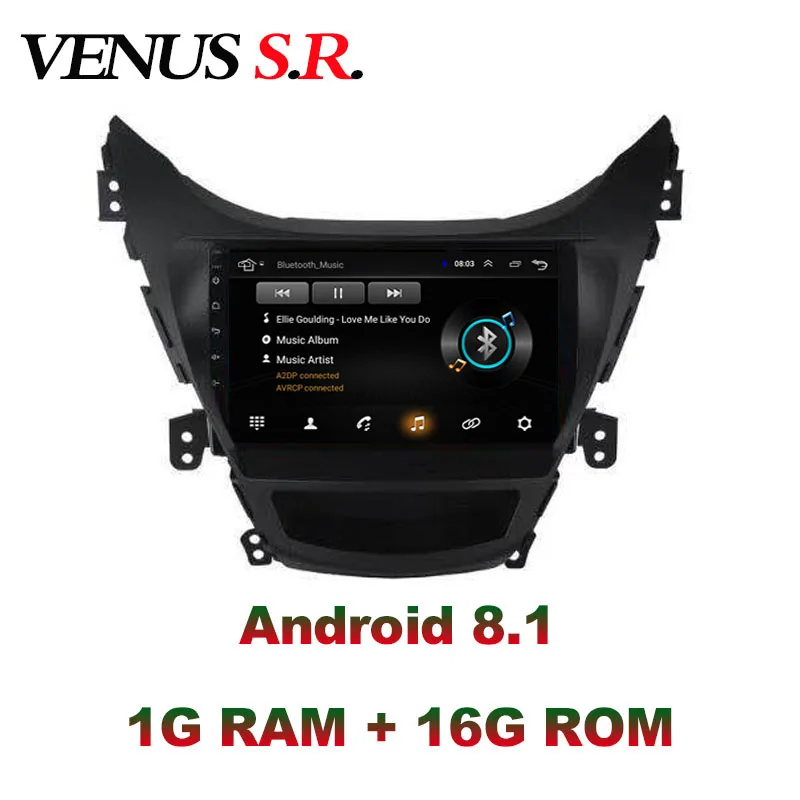 Автомобильный dvd-плеер VenusSR Android 8 1 2.5D для Hyundai Elantra Radio 2011-2013 мультимедийное