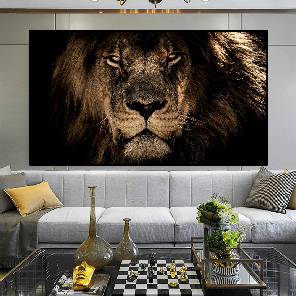 Wanorde meer Bemiddelen Afrikaanse Grote Leeuwen Gezicht Canvas Schilderijen Op De Muur Posters En  Prints Dieren Leeuwen Art Pictures Voor Woonkamer cuadros|Schilderij &  Schoonschrift| - AliExpress