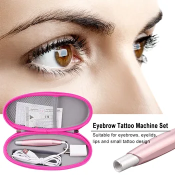 

Newest Micro Permanent Makeup Machine Pen Eyebrow liner Lips Tattoo Microblading Machine Rose Gold Rotary Eyebrow Tattoo gun