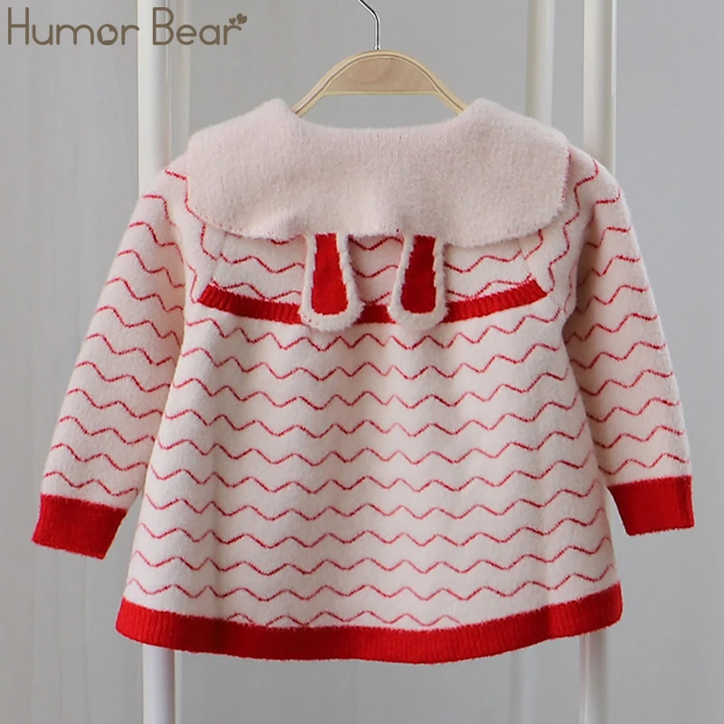 

Humor Bear 2019 Autumn Winter Girls Dress Children Knit Dress Wavy Stripes Sweater Dress Toddler Kids Clothes Baby Girl Dress