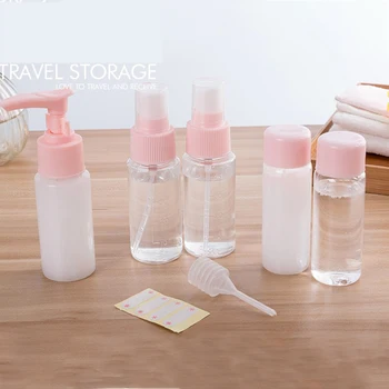 

7pcs/Set Transparent Empty Make Up Container Bottle Plastic Mini Makeup Cosmetic Face Cream Pot Bottles Travel Kit Accessories