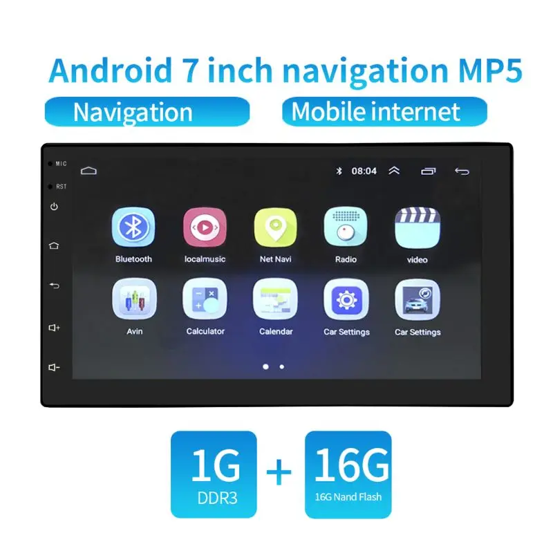 Автомобильный gps-навигатор стерео-двойной Din Android головное устройство с Bluetooth 7 дюймов G6KC