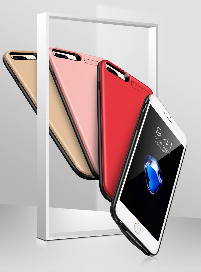 Умный зарядный чехол для телефона для iphone 6s/7/8 зарядное устройство iphone 6plus 7p 8p зарядное устройство TPU + PC 2500/5000mah 4000/7000mah
