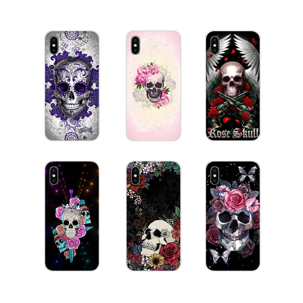 

For Apple iPhone X XR XS 11Pro MAX 4S 5S 5C SE 6S 7 8 Plus ipod touch 5 6 Accessories Cases Covers flower Skull Lady Man Painted
