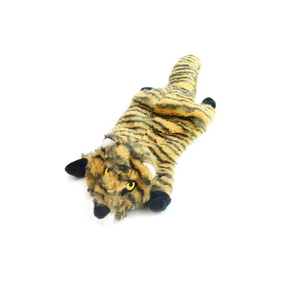 Игрушка для кошек, собак, домашних животных, игра для домашних животных, жевательная игрушка-пищалка для щенков, скрипучий плюшевый звук, игрушки, кусание тигра, Льва, игрушка для домашних животных - Цвет: tiger