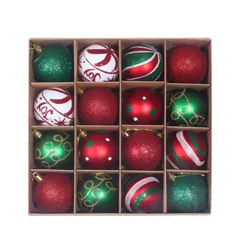 

16pcs Christmas Tree Ball Multi-color Decorative Light Pendant For Shopping Mall Home Decoration Ball