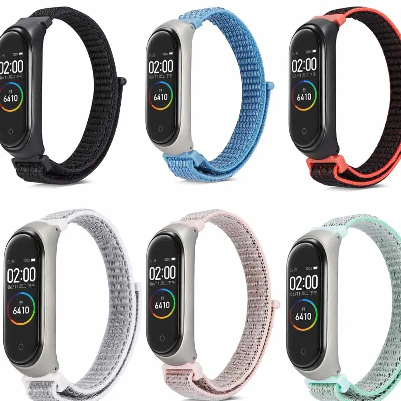 Нейлоновый ремешок петля для Xiaomi MiBand4 на запястье Miband Mi Band 4 спортивный браслет