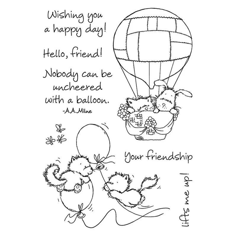 Симпатичный воздушный шар прозрачный силиконовый штамп/печать для DIY