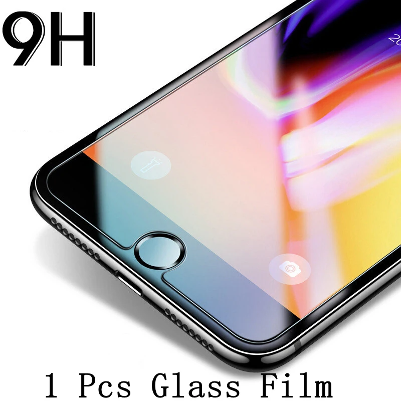 Зеркальный флип-чехол для huawei y5 y6 y7 prime y9 крышка чехол s для huawei y6prime y7prime y9prime подставка чехол y 9 iPhone 7 6 Plus 5 9y - Цвет: Tempered Glass Film