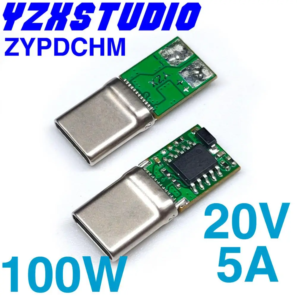 100 Вт 5А USB TYPE-C декодирование PD 2 0 3 male TO 5V 12V 15V 20V DC триггер адаптер кабель зарядка