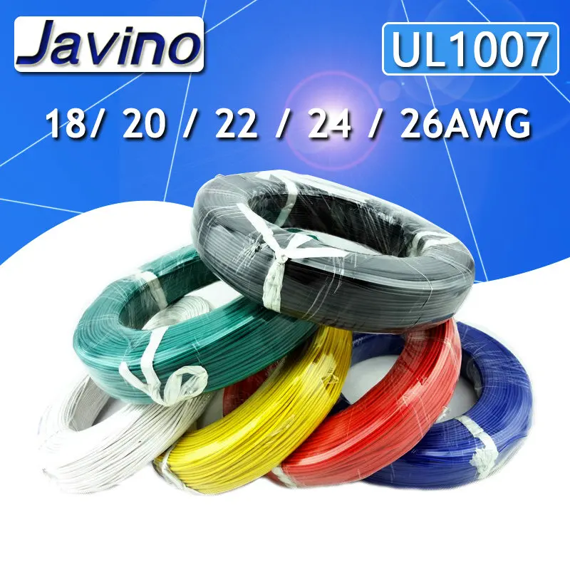 10 Meters 18/20/24AWG Electronic Cable Tinned Copper 22/26AWG led PVC Insulated Wire UL1007 extension connect wire | Обустройство