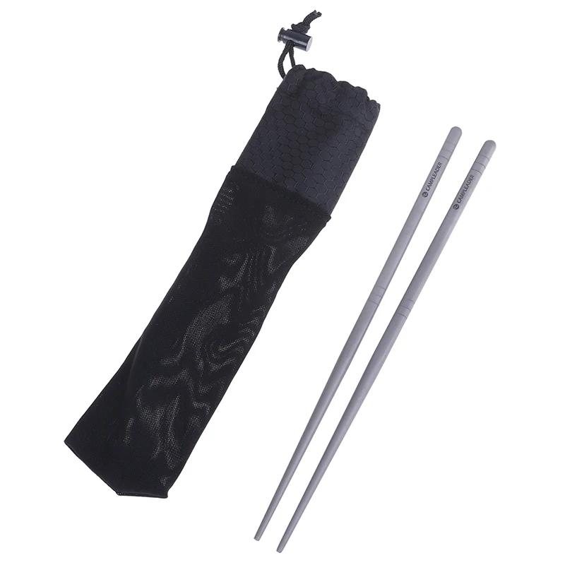 Keith Outdoor Titanium Round Square Chopsticks With Flannel Bag Cover Camping Picnic Travel Children Tableware Cutlery