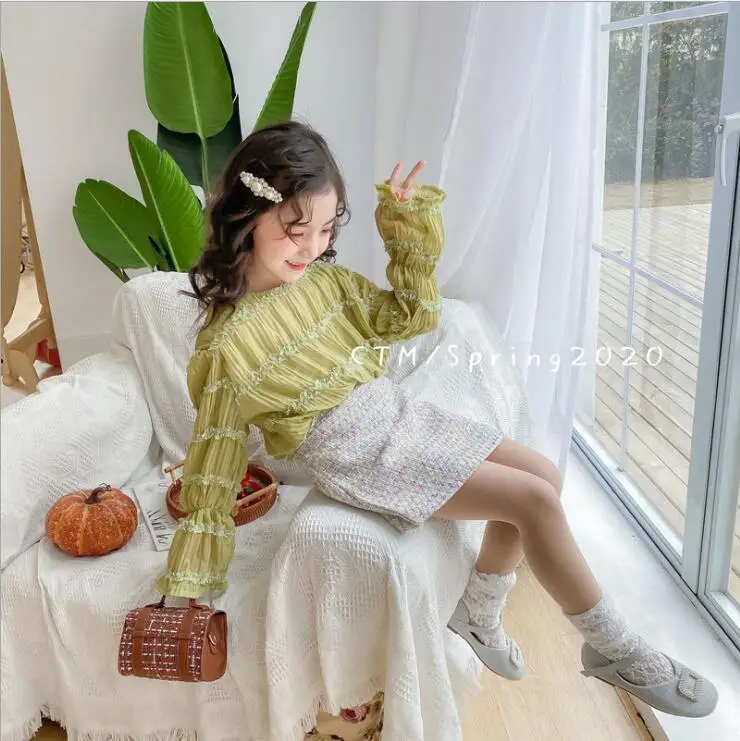 Новинка года; ; комплект из 2 предметов для девочек; Блузка+ юбка; Модный весенний Детский костюм для девочек 3-8 лет