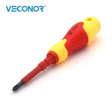 Veconor двухсторонний электрик Электрический винтоверт отвертки 500 В изолированный CRV лезвие Phillips и слот головка