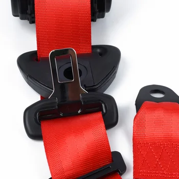 

1Set Adjustable Red Retractable Car Seat Belt Lap Belt 3Point Safety Universal