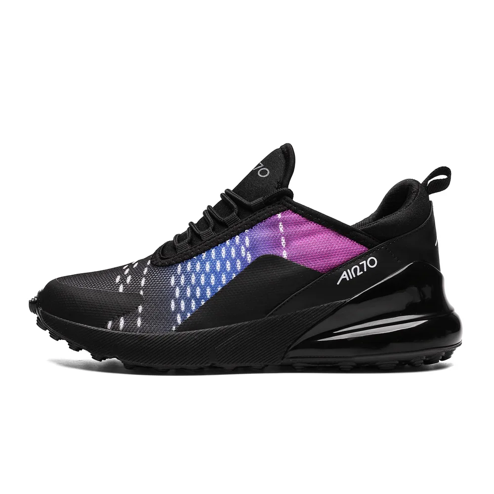 Пара кроссовки мужские осенние Air Sole мужские спортивные дышащие на шнуровке обувь унисекс Лоскутная Женская обувь - Цвет: 270-5-black purple