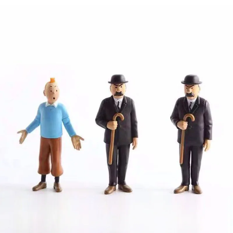 

New Style 6-Movie Tintin Garage Kit Toy Snow gou doll Decoration Haddock Captain Model Kwai