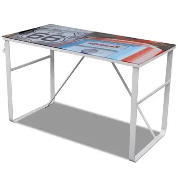 

[ES Warehouse] rectangular desk with printed pattern