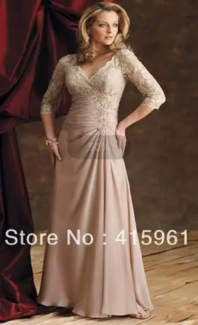 same as picture vestido de madrinha longo, новое цельнокроеное платье с длинным рукавом и v-образным вырезом, кружевное шифоновое платье на заказ для матери невесты - Цвет: same as picture