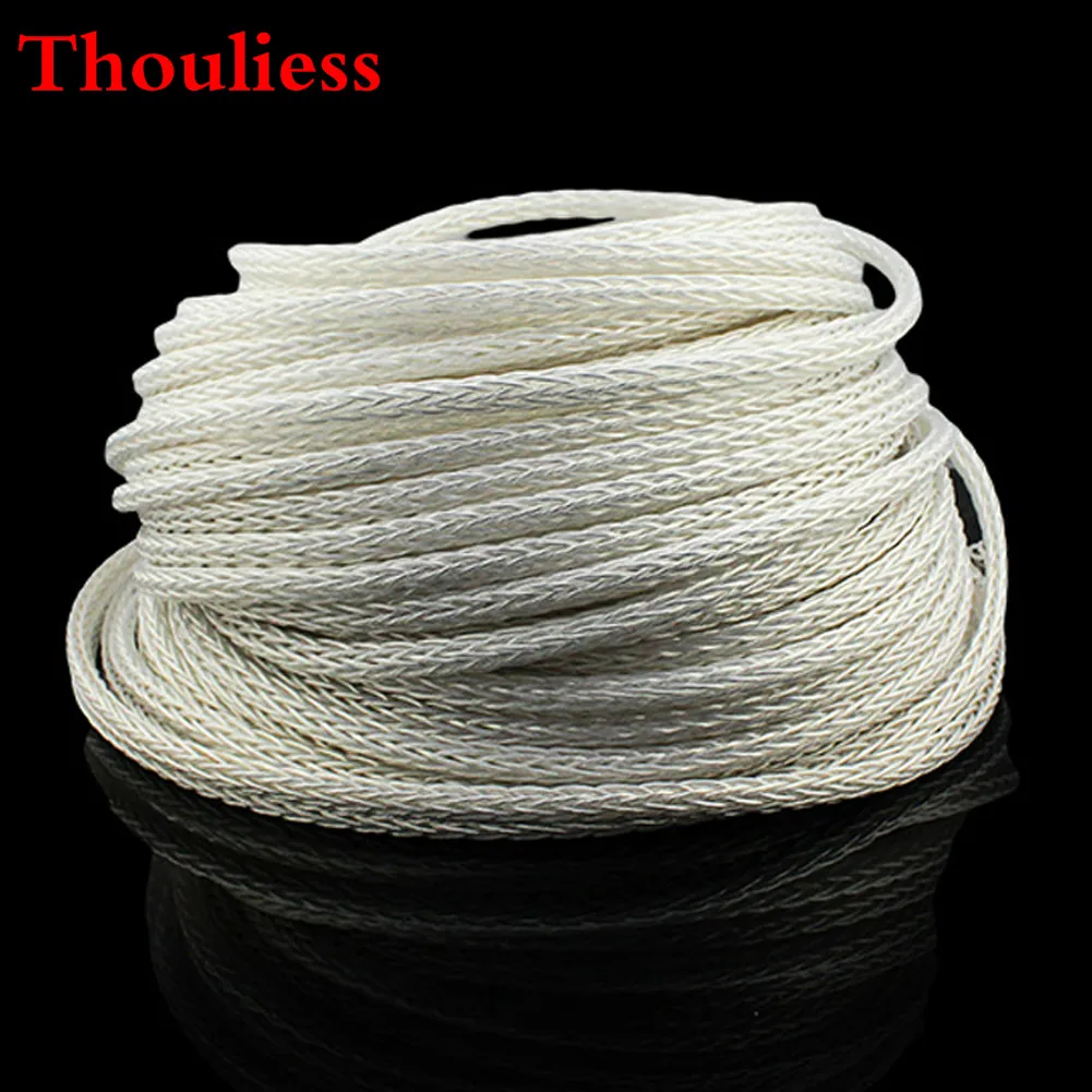 Thouliess Hi-Fi Cavo Audio 8Ag Di Elevata Purezza Placcato Argento 7N Occ 16 Fili Cavo Dell'Altoparlante Filo Di Corld Per Amp Cd Dvd Vcd Filo