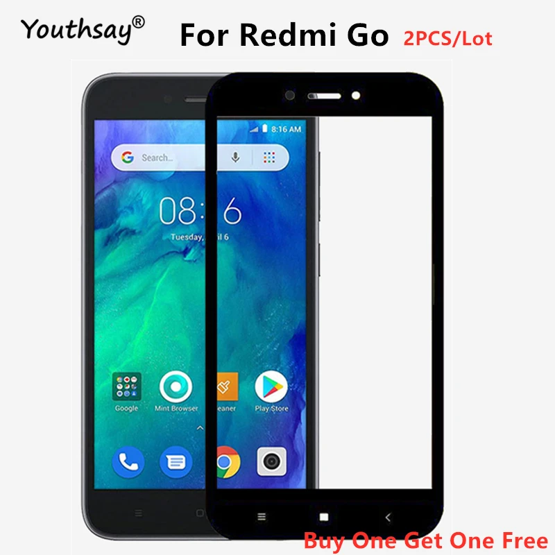Стекло для Xiaomi Redmi Go защита экрана 2 шт полное покрытие клея Защитная пленка