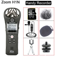 Original zoom h1n handy recorder dslr áudio entrevista de vídeo microfone estéreo com 16gb cartão BY-M1 microfone de lapela