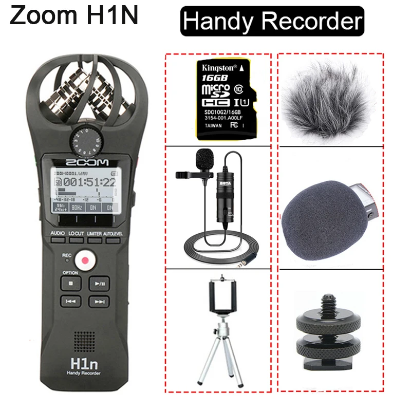 ZOOM H1N Handy recorder Цифровая камера аудио рекордер Запись интервью стерео микрофон для