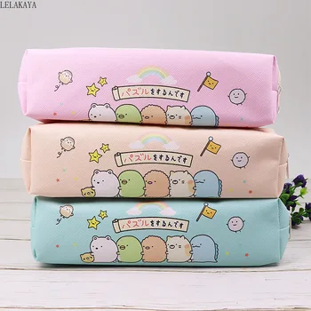 

1PCS Cute Sumikko Gurashi Pencil Bag for School Big capacity pencil case Stationery Pen Pouch Plush Purse Girls School Supplies