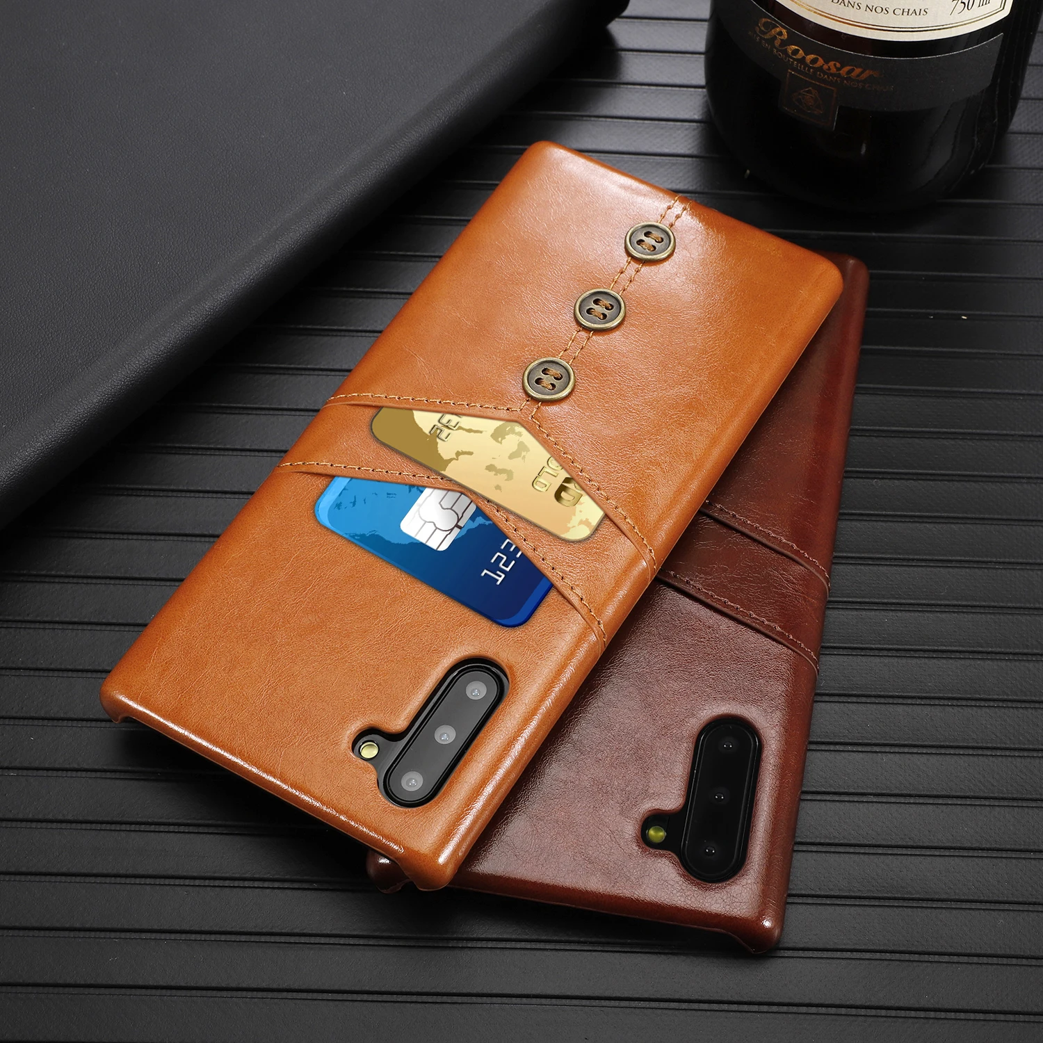 

Vintage Leather Back Cover Case for Samsung Galaxy Note 10 Pro Note10 Anti-knock Phone Bags Fundas with 2 Card Pockets