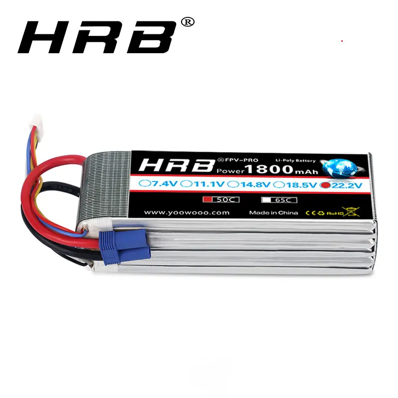 Аккумулятор HRB RC 22 2 в 1800 мАч 50C 6S Lipo с разъемом XT60 AKKU FPV Квадрокоптер Дрон Trex 450 550
