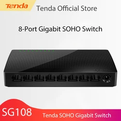 Tenda – Mini commutateur de bureau SG108 à 8 ports Gigabit, Hub réseau LAN Ethernet rapide, Duplex complet ou semi Duplex 