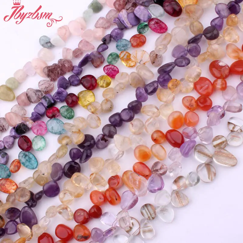 

6x10-8x13mm Irregular Shape Larimar,Quartz,Amazonite Beads Natural Stone Beads For DIY Necklace Jewelry Making 15" Free Shipping
