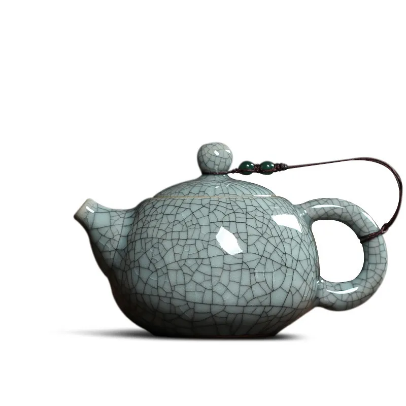 w96 2pcs Chinese Longquan Celadon Porcelain Teacups teapot Pot Crackle Tea Set 