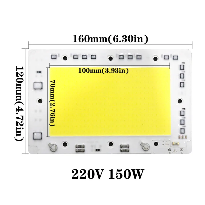 Светодиодный Кристалл Epistar COB лампа умная IC AC220V 30 Вт 50 Вт 100 Вт 150 Вт 200 вт высокий устойчивый к сбоям питания DIY для наружного прожектора прожектор холодный белый