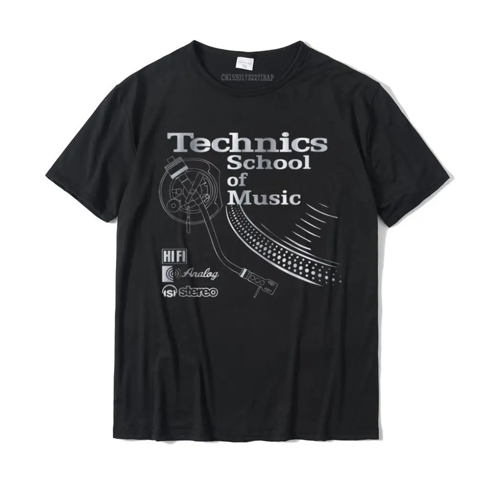 O Neck Technics School Of Music T-Shirt__27432 100% Cotton Male T-shirts Design Tops & Tees Prevalent Top T-shirts Short Sleeve Technics School Of Music T-Shirt__27432 black