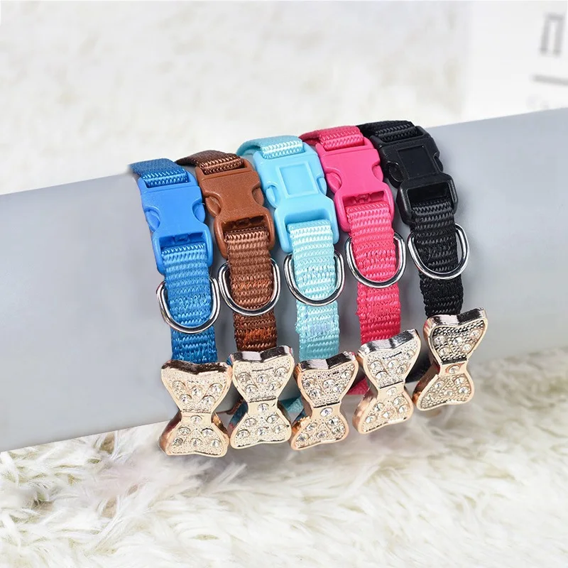 Hot Pet Dog Cat Collar Adjustable Bowknot Rhinestone Puppy Kitten Collars For Small Medium Cats Chihuahua Hot Pet Dog Cat Collar Adjustable Bowknot Rhinestone Puppy Kitten Collars For Small Medium Cats Chihuahua