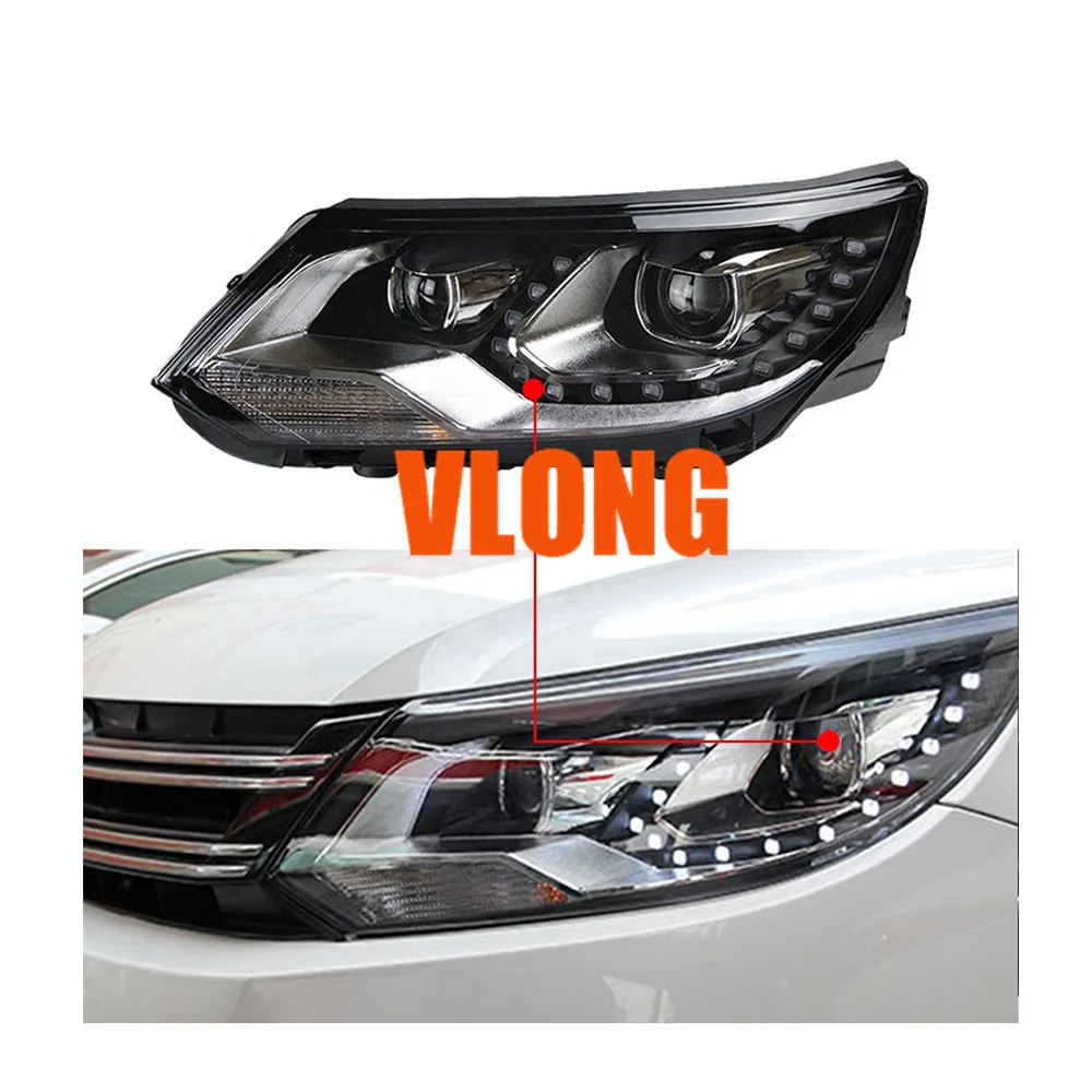 Фары в сборе 13-15 Биксеноновые линзы проектор светодиодный DRL Forvw для tiguan