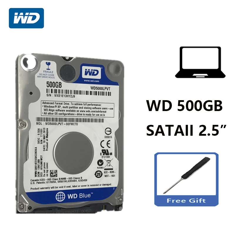 WD Blue 500Gb 2.5 "SATA II Hard Disk interno 500G HDD HD Hard Disk 3 Gb/s  8M 7mm 5400 RPM WD5000LPVT per Laptop Notebook - AliExpress Computer &  Office