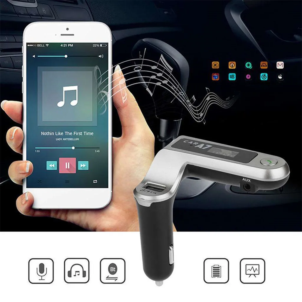 Автомобильный комплект с ЖК-дисплеем и Bluetooth, прикуриватель, MP3, fm-передатчик, универсальное автомобильное зарядное устройство с зарядкой через usb, автомобильные аксессуары