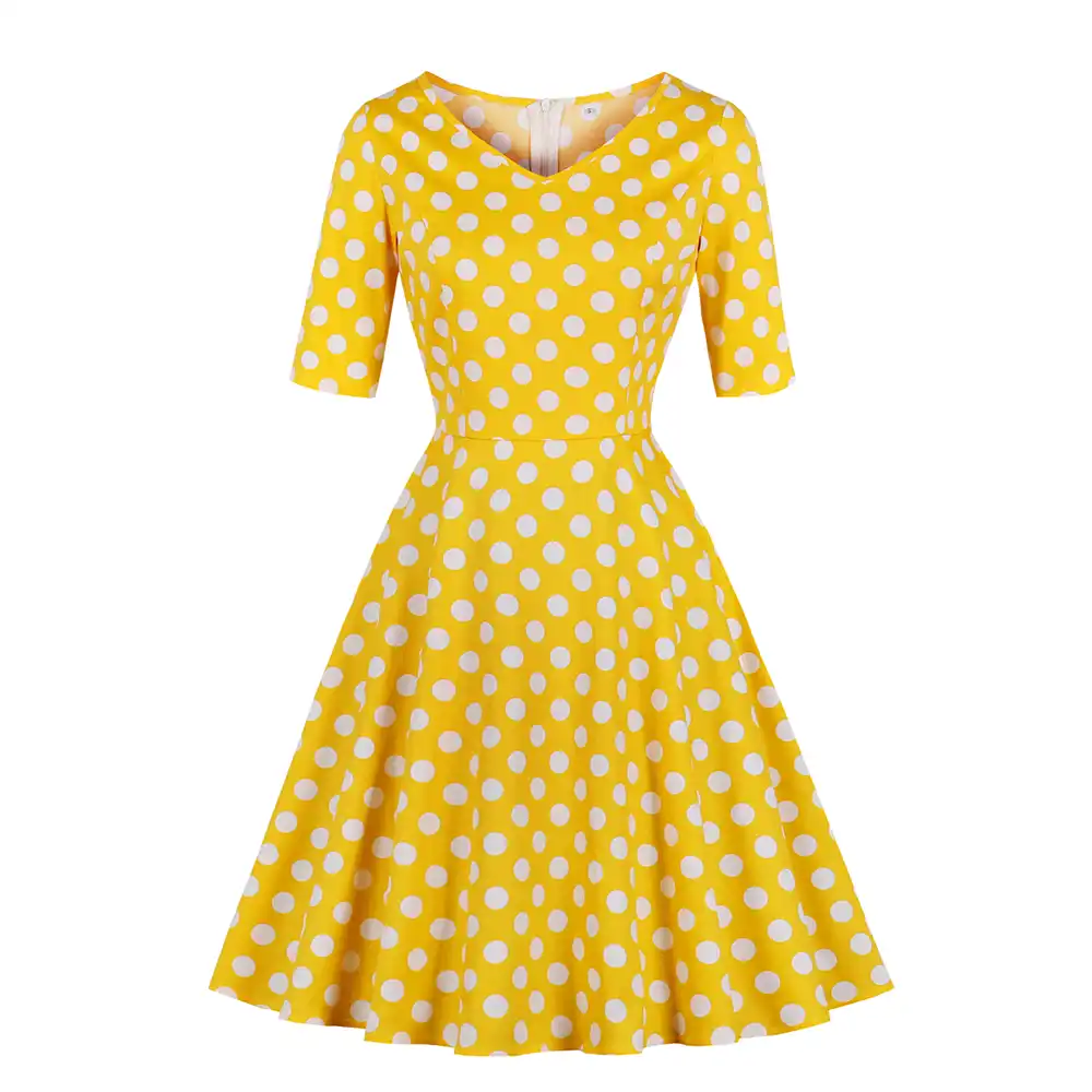 plus size yellow swing dress