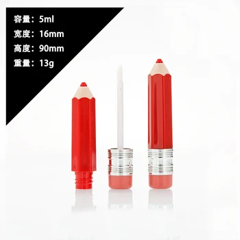 

10/20/30/50/100pcs 5ml Red Lip Gloss Containers Pencil Plastic Lip Gloss Tube Empty Liquid Lipstick Bottle Lipgloss Concealer