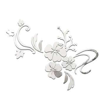 

3D Acrylic Crystal Three-dimensional Wall Stickers Mirror Flower Rattan Living Room TV Background Wall Decoration Wall Stickers