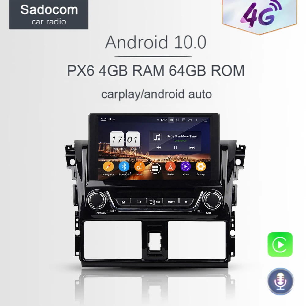 Автомобильный DVD плеер 720P PX6 DSP 8 &quot2 din Android 10 0 4 Гб + 64 ГБ ядерный автомобильный