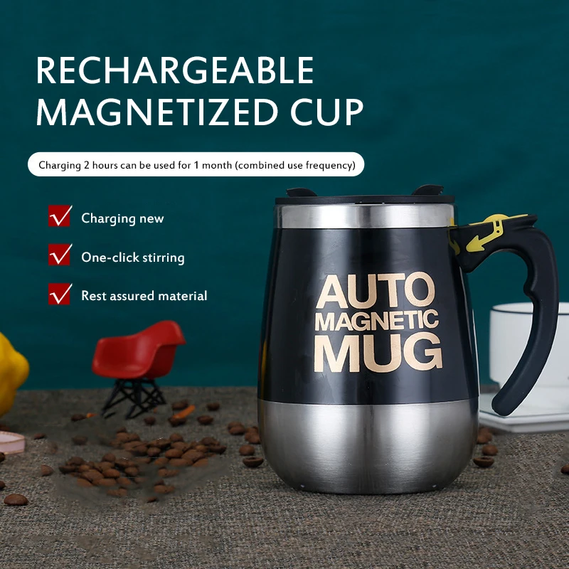 

3V 500ml Household Electric Cup Automatic Self Stirring Mug Coffee Milk Mixing Mug Stainless Steel Thermal Cup Kitchen Cookice
