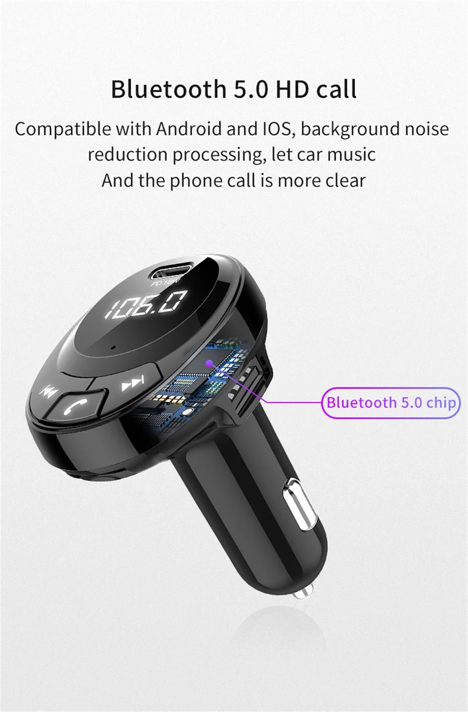 AOSHIKE автомобильный fm-передатчик Bluetooth 5,0 автомобильный mp3-плеер Быстрая зарядка 3.1A Аккумулятор Адаптер напряжения комплект беспроводной связи Bluetooth для автомобиля