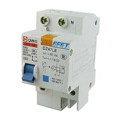 DIN Rail Mounted 1P+N Earth Leakage Circuit Breaker AC 230/400V 63A | Обустройство дома