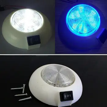 

Round Car Dome Interior Ceiling Light White LED spot light lamp RV van Caravan Courtesy light Reading For Camper B2Q5