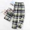 Couple Sleep Pants for Men and Women Spring and Autumn Plaid Design Cotton Long Trousers Loose Home Wear Pants Pajama Bottoms ► Photo 3/6